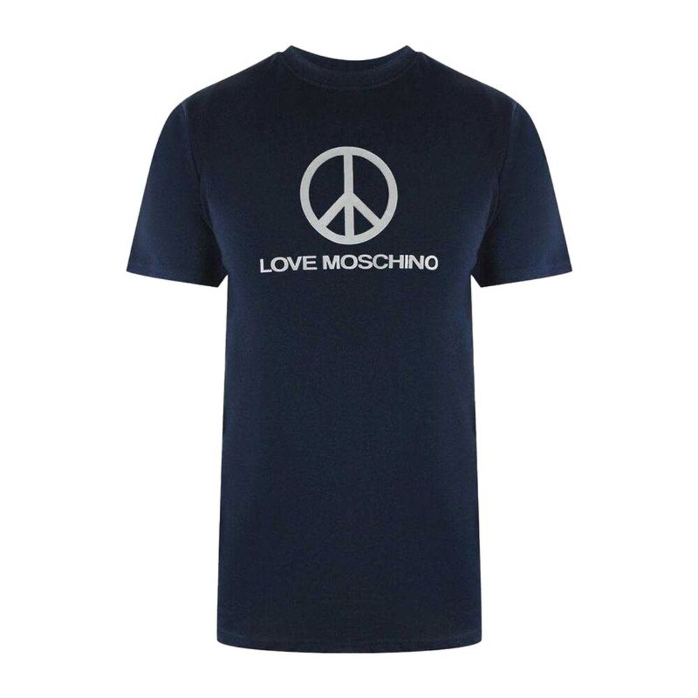 Love Moschino Mens Peace Symbol T-Shirt / Navy Blue